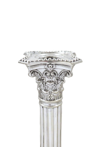 Pair of Antique Victorian Sterling Silver 8 1/2" Candlesticks 1900