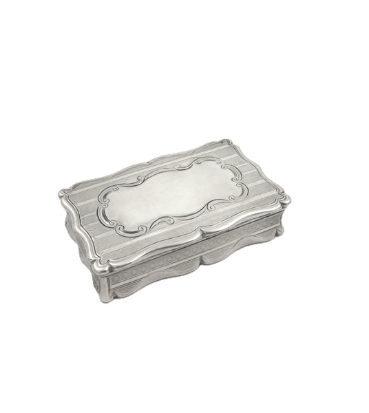 Antique Victorian Sterling Silver Snuff Box 1855