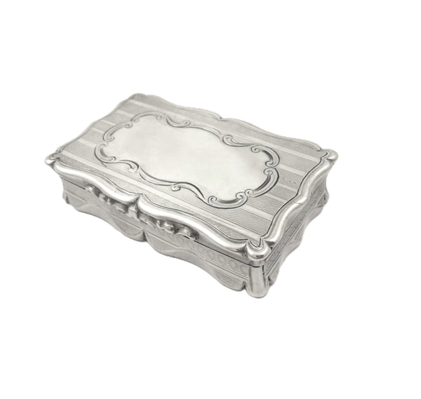 Antique Victorian Sterling Silver Snuff Box 1855