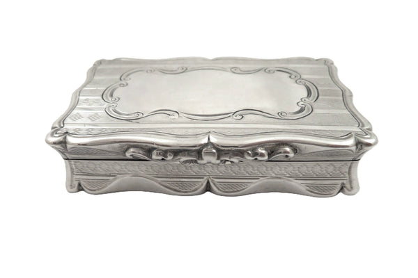 Antique Victorian Sterling Silver Snuff Box 1855
