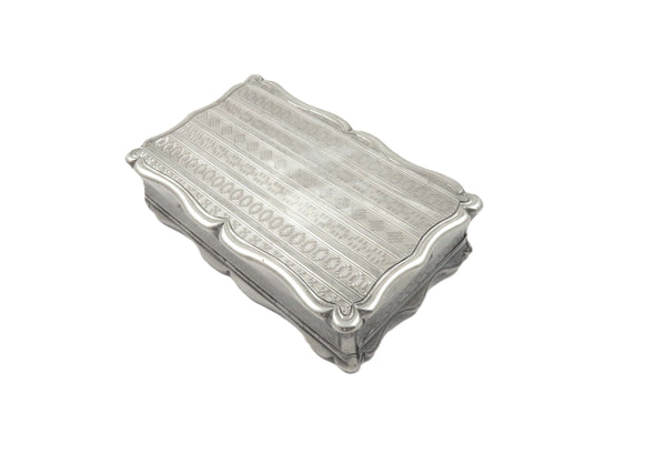 Antique Victorian Sterling Silver Snuff Box 1855