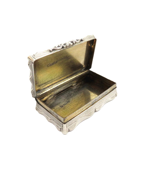 Antique Victorian Sterling Silver Snuff Box 1855