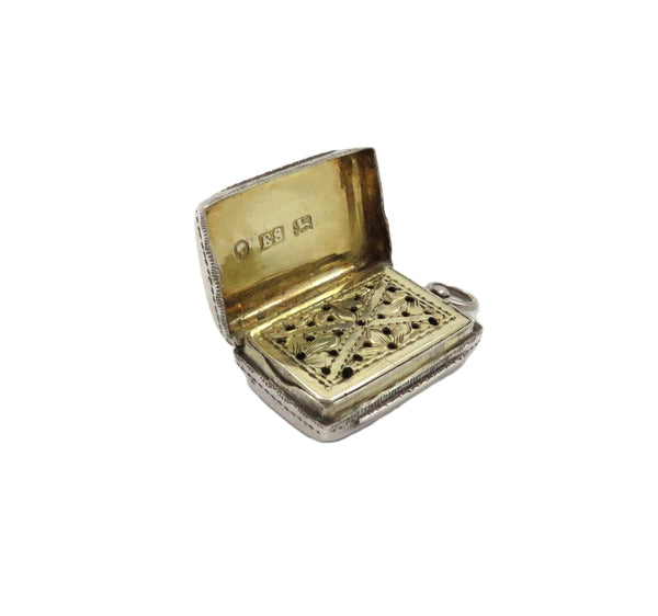 Antique Victorian Sterling Silver Vinaigrette 1855