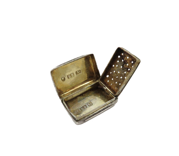 Antique Victorian Sterling Silver Vinaigrette 1855