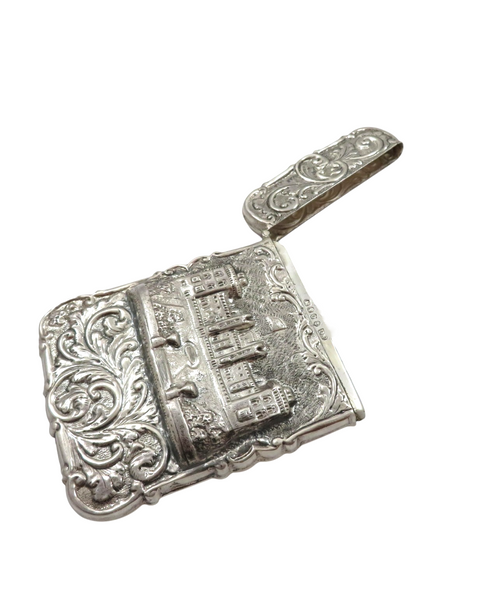 Antique Victorian Sterling Silver 'Windsor Castle' Card Case 1855