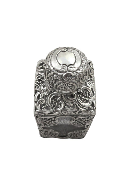 Antique Victorian Sterling Silver & Cut Glass Scent/Perfume Bottle 1894