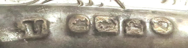 Pair of Antique Victorian Sterling Silver 'Shell' Salts with Dolphin Feet 1884