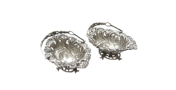 Pair of Antique Edwardian Sterling Silver Baskets 1903
