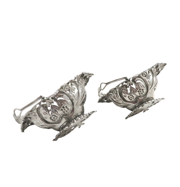 Pair of Antique Edwardian Sterling Silver Baskets 1903