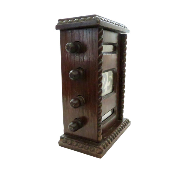 Antique Victorian Oak 6" Perpetual Calendar c1880