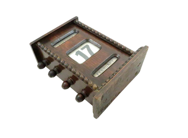 Antique Victorian Oak 6" Perpetual Calendar c1880