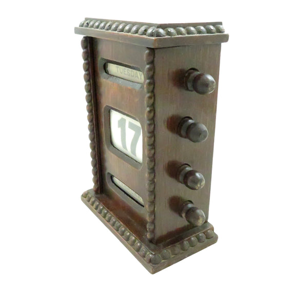 Antique Victorian Oak 6" Perpetual Calendar c1880