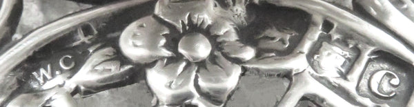 Antique Victorian Sterling Silver & Cut Glass Inkwell 1898