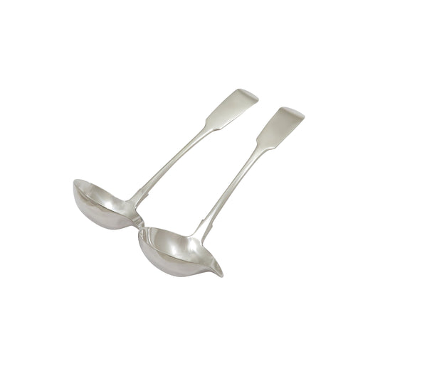 Pair of Antique Georgian Irish Sterling Silver Sauce / Toddy Ladles 1818