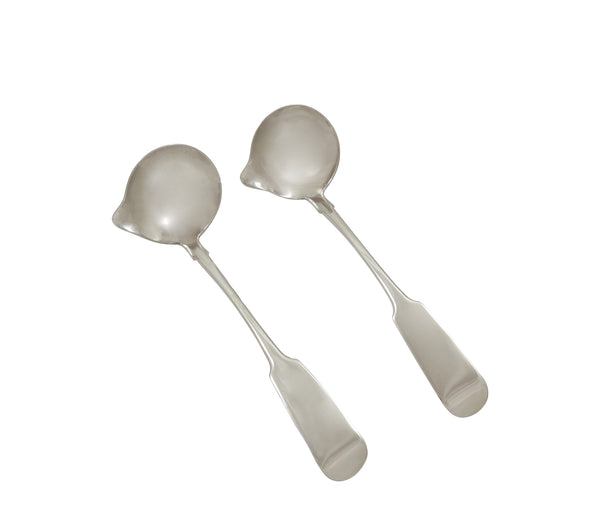 Pair of Antique Georgian Irish Sterling Silver Sauce / Toddy Ladles 1818
