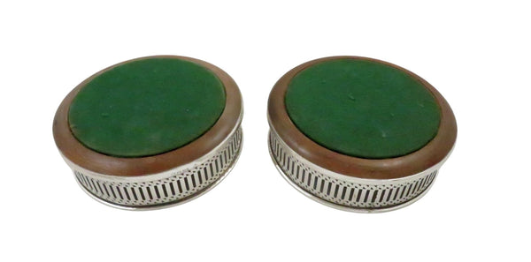 Pair of Vintage Sterling Silver Wine / Champagne Coasters 1970