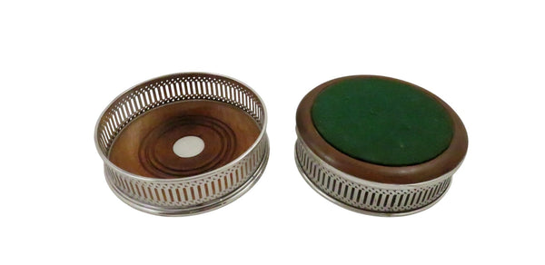 Pair of Vintage Sterling Silver Wine / Champagne Coasters 1970