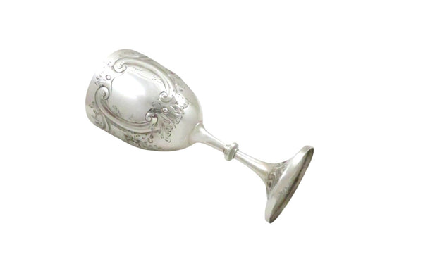 Antique Edwardian Sterling Silver 8 1/2" Wine Goblet 1904