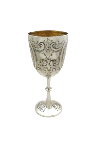 Antique Edwardian Sterling Silver 8 1/2" Wine Goblet 1904
