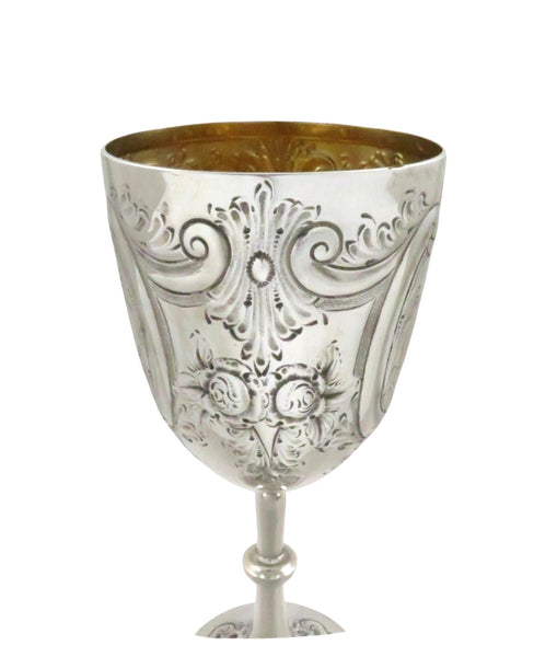 Antique Edwardian Sterling Silver 8 1/2" Wine Goblet 1904