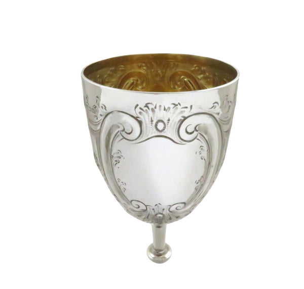 Antique Edwardian Sterling Silver 8 1/2" Wine Goblet 1904