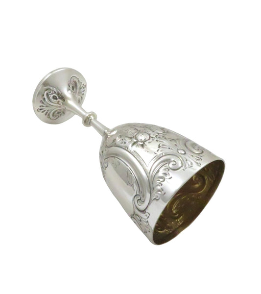 Antique Edwardian Sterling Silver 8 1/2" Wine Goblet 1904
