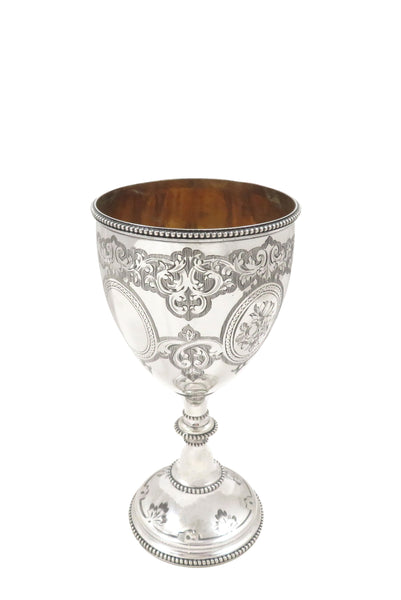 Antique Victorian Sterling Silver 6 1/2" Wine Goblet 1861