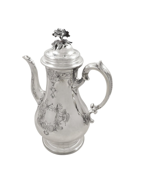 Antique Victorian Sterling Silver Coffee Pot 1843