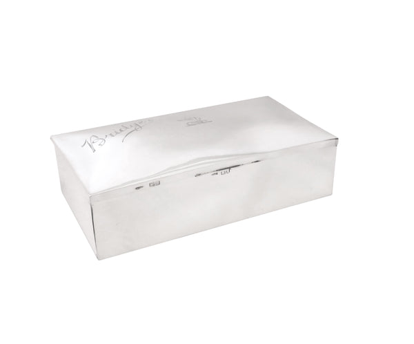 Antique Edwardian Sterling Silver 'Bridge' Card Box 1904