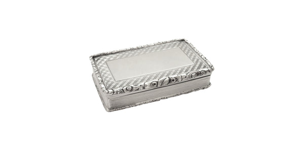 Antique Early Victorian Sterling Silver Snuff Box 1843