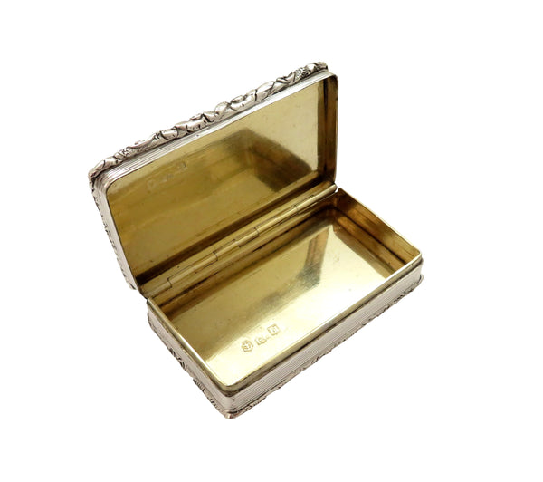 Antique Early Victorian Sterling Silver Snuff Box 1843