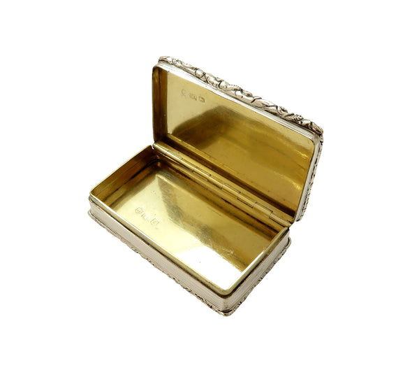 Antique Early Victorian Sterling Silver Snuff Box 1843