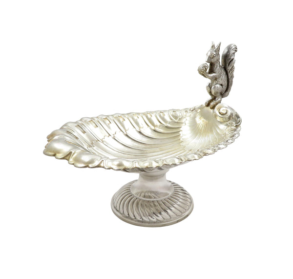 Antique Silver Plated Squirrel Nut Dish / Bowl c1900