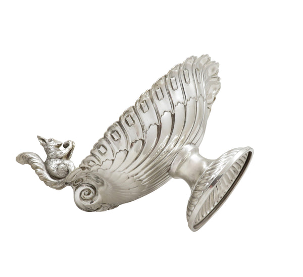 Antique Silver Plated Squirrel Nut Dish / Bowl c1900