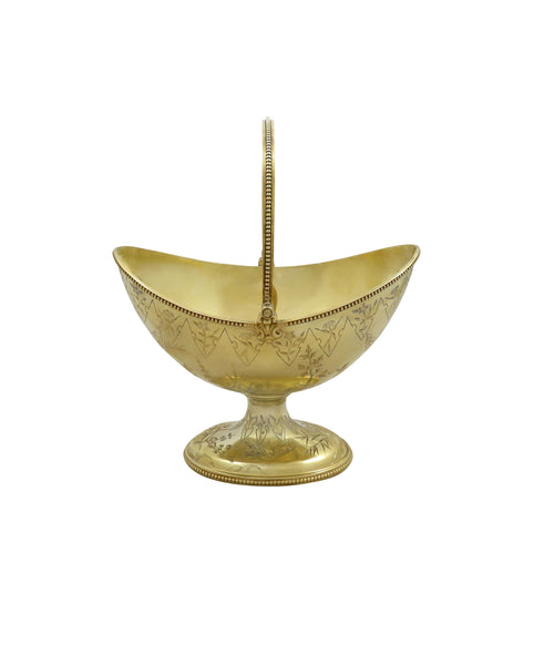 Antique Victorian Solid Silver Gilt 'Birds' Jug & Bowl 1875
