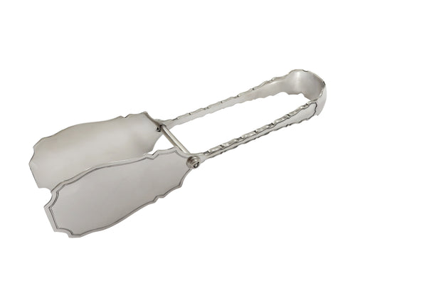 Pair of Antique George V Sterling Silver Serving Tongs 1912