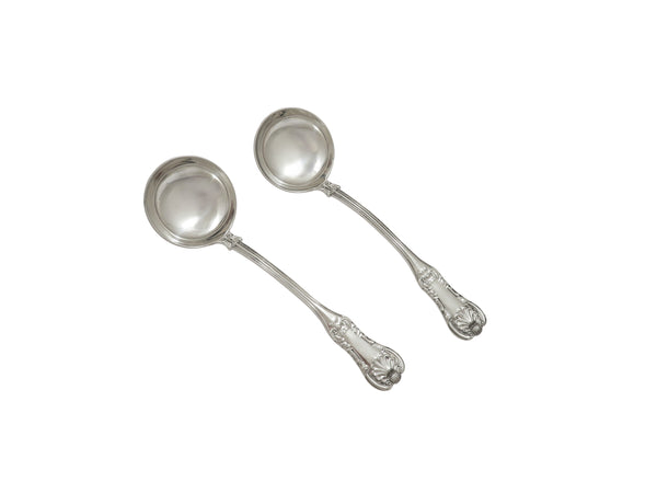 Pair of Antique Georgian Scottish Sterling Silver Sauce Ladles 1823