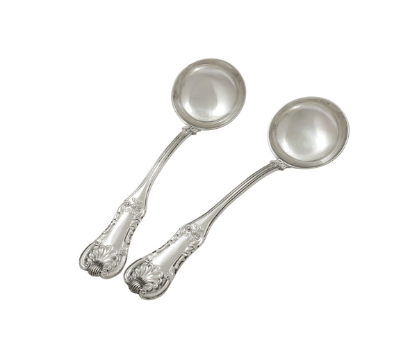 Pair of Antique Georgian Scottish Sterling Silver Sauce Ladles 1823