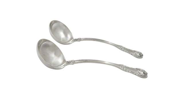 Pair of Antique Georgian Scottish Sterling Silver Sauce Ladles 1823