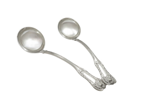 Pair of Antique Georgian Scottish Sterling Silver Sauce Ladles 1823