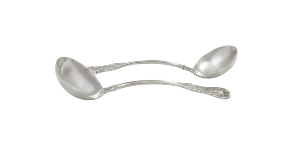 Pair of Antique Georgian Scottish Sterling Silver Sauce Ladles 1823