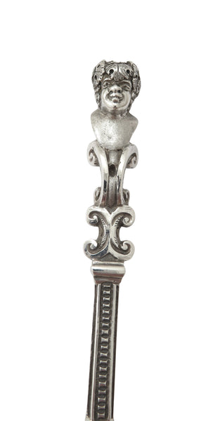 Unusual Pair of Antique Edwardian Sterling Silver Spoons in Case 1903