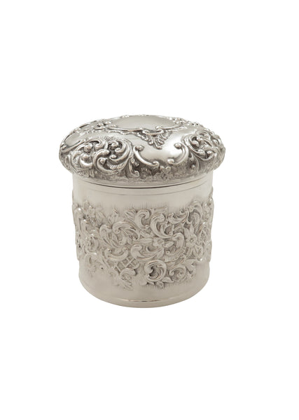 Antique Victorian Sterling Silver Vanity Pot 1898