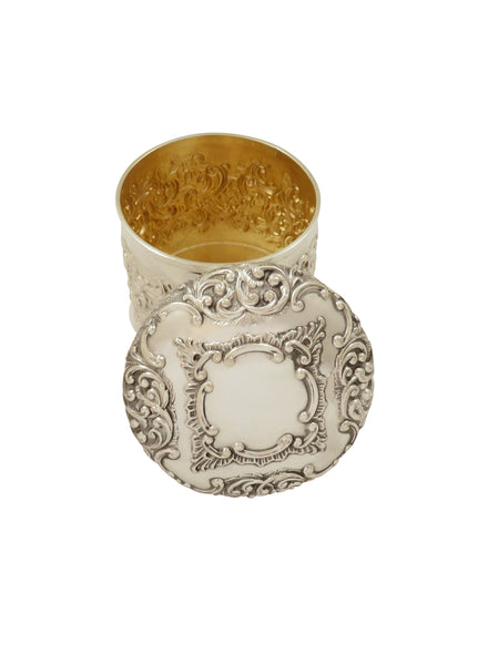 Antique Victorian Sterling Silver Vanity Pot 1898
