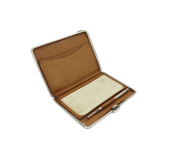 Antique Edwardian Sterling Silver Card Case / Aide Memoire 1902