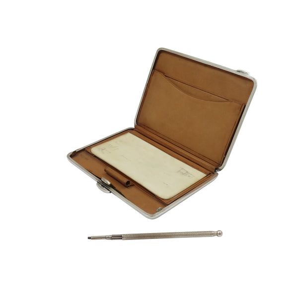 Antique Edwardian Sterling Silver Card Case / Aide Memoire 1902
