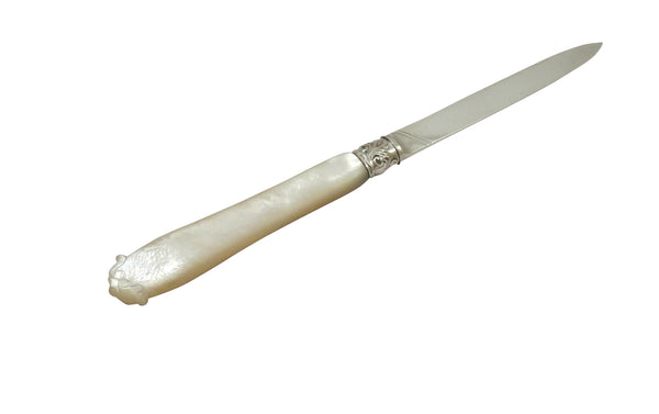 Antique Victorian Sterling Silver & Mother of Pearl Letter Opener 1868