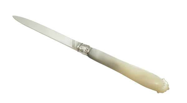 Antique Victorian Sterling Silver & Mother of Pearl Letter Knife 1868