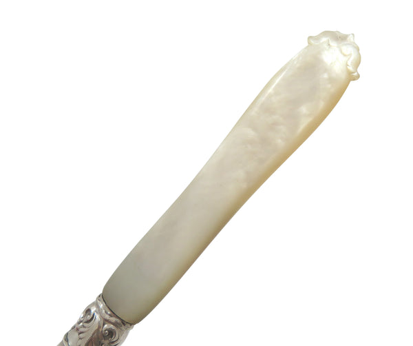 Antique Victorian Sterling Silver & Mother of Pearl Letter Knife 1868