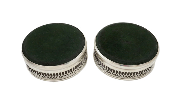 Pair of Vintage Sterling Silver Wine /Champagne Coasters 1970